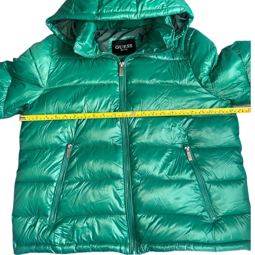 GUESS Emerald Green Hooded Puffer Jacket | Women’s Large | NWOT - Picture 7 of 10
